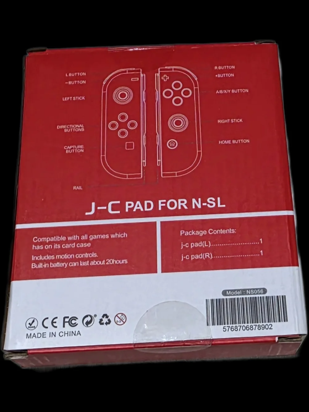 Red & Blue Wireless Game Controllers -Jc Pad